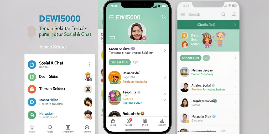 Tampilan antarmuka DEWI5000 untuk mencari teman baru.