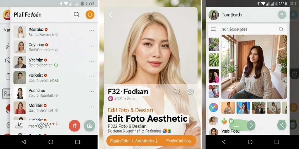 Antarmuka F32 yang intuitif untuk edit foto aesthetic.
