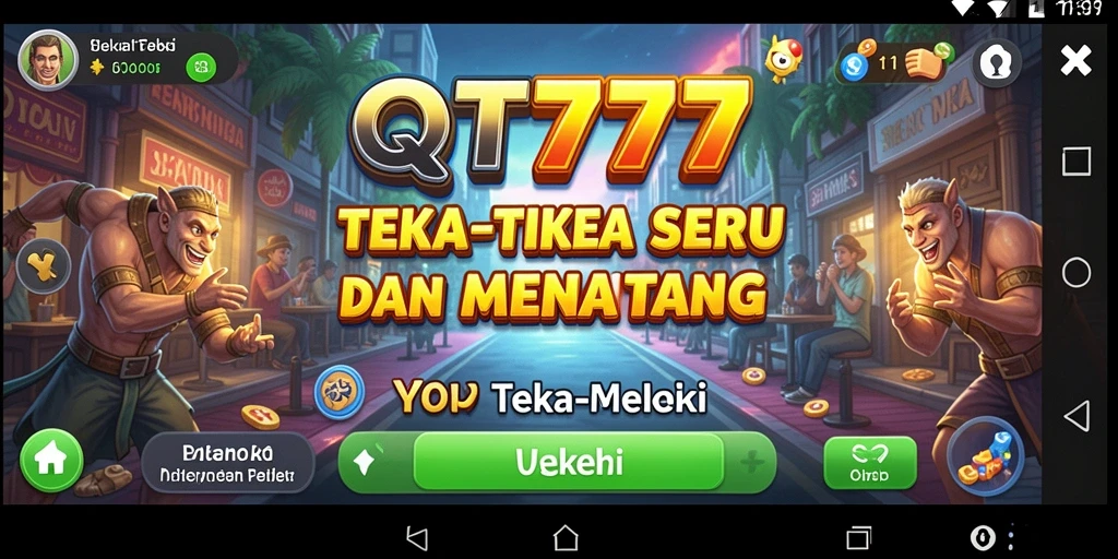 Tampilan antarmuka game Teka-Teki QT777 yang menarik.