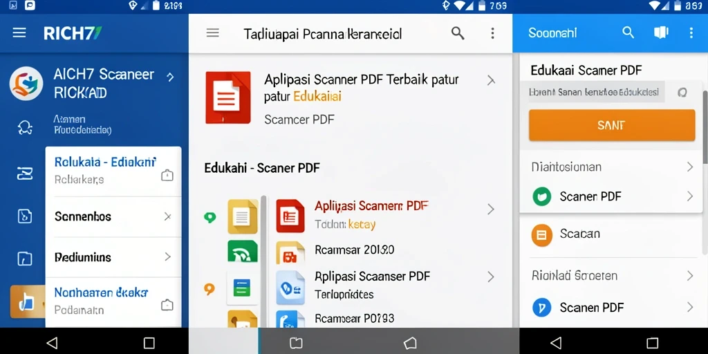 Antarmuka aplikasi RICH7 untuk pemindaian PDF yang user-friendly.