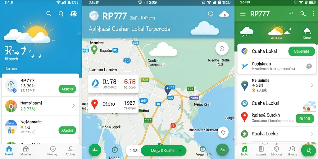 Tampilan bersih dari antarmuka aplikasi Cuaca Lokal RP777.