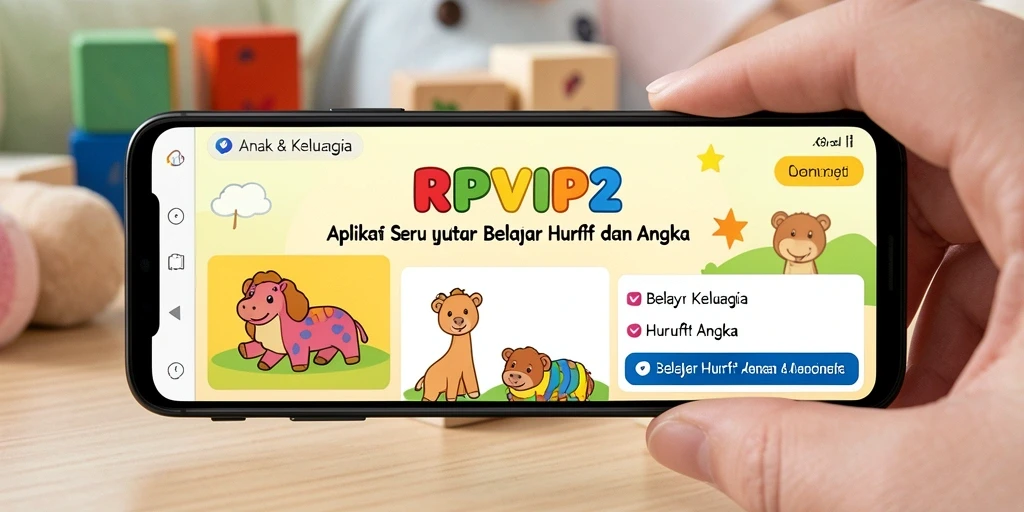Tampilan antarmuka menarik dari aplikasi Belajar Huruf Angka.