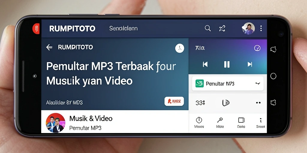 Tampilan antarmuka RUMPITOTO untuk Pemutar MP3 yang modern dan intuitif.
