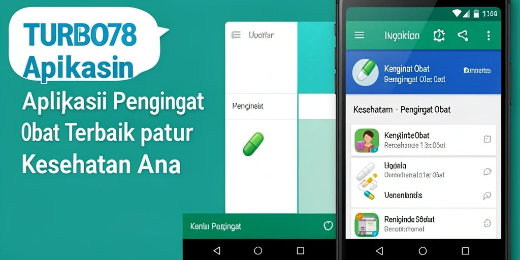 Tampilan utama TURBO78 yang menampilkan pengingat obat dengan jelas.